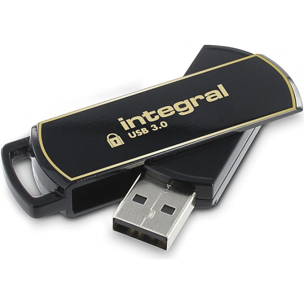 Integral 512 GB Secure360 256 bitu 256 bitu programmatūras šifrēta 3.0 USB zibatmiņas karte - strādājoša un šifrēta dubultā partition, inteliģenta aizsardzība pret paroles uzbrukumiem un 360 grādu rotējošs korpuss