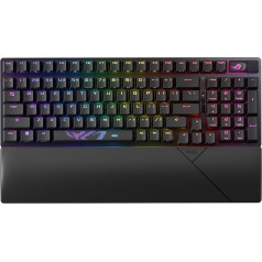 Asus ROG Strix Strix Scope II 96 Mehāniskā spēļu klaviatūra Bezvadu ABS nomaināma ROG RX sarkanais slēdzis RGB apgaismojums Itāļu izkārtojums melns