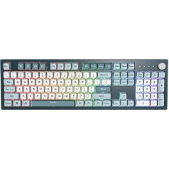 nuLOOM Montech MKey mehāniskā spēļu klaviatūra: Pielāgojama RGB LED, Premium MDA PBT taustiņu vāciņš, karstā nomaiņa, Gateron G Red Pro 2.0 iepriekš eļļoti slēdži, Osakas pils motīvs, Freedom (MK105FR)