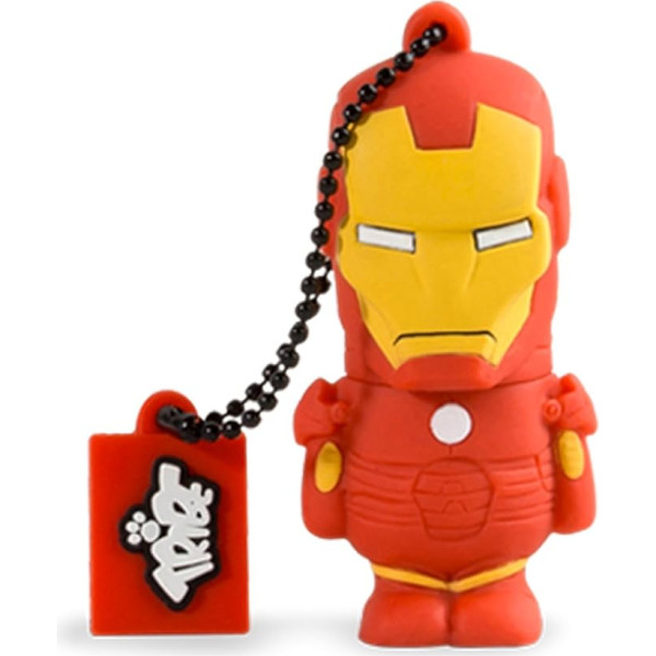 Tribe Marvel The Avengers 16GB USB 2.0 zibatmiņas disks Iron Man - Sarkans