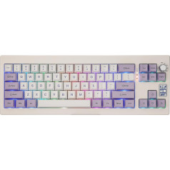 EPOMAKER Shadow-X Gasket Mechanical Keyboard with Wired/Bluetooth/Wireless, with Screen, Hot Swap, 3000 mAh, Poron Foam, Silicone Pad for PC/Mac (White Purple, Gateron Pro Yellow)