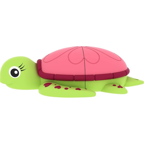 EMTEC Turtle Lady 16GB 16 GB USB 2.0 Type-A USB Flash Drive Memory Stick (USB 2.0, TYPE-A, розовая крышка, зеленый, розовый, зеленая резина, блистер)