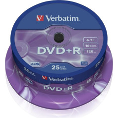 Verbatim DVD-Rohlinge DVD+R 4,7GB/16x auf Spindel VE=25 Stück