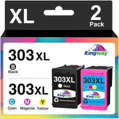 KINGWAY 303XL Multipack printera kasetnes HP 303XL printera kasetnes multipakete HP Envy 7830 printera kasetnes HP Envy Photo 6230 6232 6220 7130 7134 6234 6222 6255 6258 printeru kasetnes