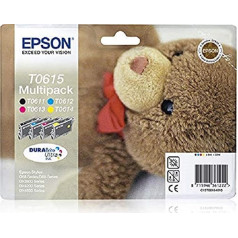 Epson Multipack T0615 - 4 iepakojumi - melna, dzeltena, zilā, ciāna, purpura - oriģināla - tintes kasetne