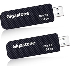 Gigastone V30 64GB 2 Pack USB 2.0 zibatmiņas disks, ievelkama PC atslēga MacBook klēpjdatoram, saderīgs ar Windows Mac Linux, USB zibatmiņas atmiņas karte, rotācijas atmiņas karte, modes stils