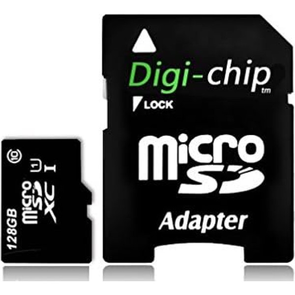 Digi-Chip 128GB Micro-SD-Speicherkarte UHS-1 High Speed für Sony Xperia XZ, XZ2, XZ3, Xperia XA1, XA2, X Compact, Xperia XZs, Xperia L1, L2 Smartphones