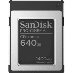 Карта памяти SanDisk PRO-CINEMA 640GB CFexpress Type-B (для использования с кинокамерами с технологией CFexpress, запись 8K, чтение до 1700 МБ/с, устойчивость к падени