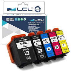 LCL Kompatibel Tintenpatrone 202 202XL C13T02G74010 C13T02G74010 C13T02G14010 C13T02H14010 C13T02H24010 C13T02H34010 C13T02H44010 (1Schwarz 1 Photo Schwarz 1Cyan 1Magenta 1Gelb) Für