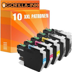 Gorilla-Ink 10 XXL kasetnes saderīgas ar Brother LC-3213 | MFC-J 490 sērija MFC-J 491 DW MFC-J 491 DW MFC-J 497 DW DCP-J 572 DW DCP-J 770 sērija DCP-J 772 DNW DCP-J 772 DW DCP-J 772 DW DCP-J 774 DW