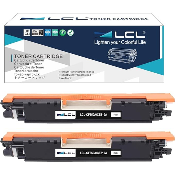 LCL atjaunots toneris 126A 130A CE310A CF350A CE310AD CF350AD (2 melni) Saderīgs ar HP Color LaserJet Pro MFP M176 M176FN M177 M177FW M176n