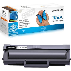 LOSMANN 106A XXL tonerio kasetės (5000 puslapių), suderinamos su HP 106A W1106A, skirtos HP Laser 107a 107r 107w MFP 135a 135r 135w 135w 135wg MFP 137fnw su lustu (5x talpa, 1 juoda)