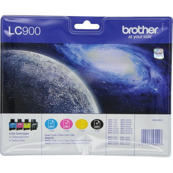 Brother LC-900 Original Tintenpatronen Value Pack (saderīgs ar dažādiem Brother DCP- un MFC modeļiem), 233362