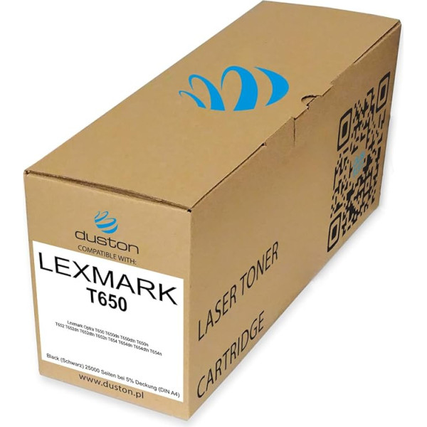 duston T650H11E juodas toneris suderinamas su Lexmark Optra T650 T650 T650dn T650dtn T650n T652 T652dn T652dtn T652n T654 T654dn T654dtn T654n T654n