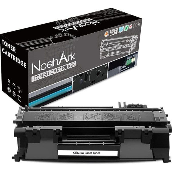 NoahArk saderīga CE505X 05X tonera kasetne, kas paredzēta HP Laserjet P2030 P2035 P2035n P2050 P2055 P2055d P2055dn P2055x i-SENSYS LBP6300dn LBP6650dn LBP6670dn 690 6900 lappuses (1 iepakojums melns)