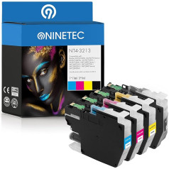 NINETEC NT4-3213 4 kasetņu komplekts, kas saderīgs ar Brother LC-3213 3213XL | Brother MFC-J 490 Series MFC-J 491 DW MFC-J 497 DW DCP-J 572 DW DCP-J 770 Series DCP-J 772 DNW DCP-J 772 DW DCP-J 772 DCP-J 774