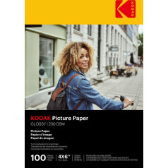 Kodak Picture Paper 230g 11.8 mil Glossy 4/6x100 (9891164)