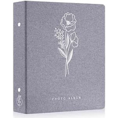 Lanpn Photo Album 10 x 15 400 cm Linen Slip-in Album for Portrait Photos Pictures Grey