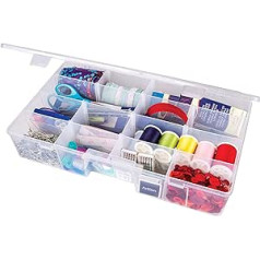 „ArtBin 6980AG XL Solutions Box“ su skirstytuvais, menų ir amatų tvarkykle, [1] plastikinė laikymo dėžė, permatoma, polipropilenas, 0,15,25 x 8,88 colio