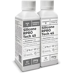 R PRO TECH 45 (500 g) Silikoninė guma permatoma minkšta 1:1, atspaudų silikonas, dauginamasis silikonas, atspaudų mišinys, silikonas silikoninių formų gamybai, silikonas, skirtas pasidaryk pats dervos formoms, kaitinimas