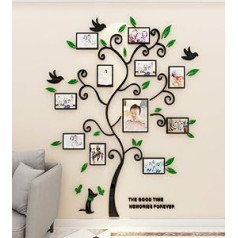 Wall Sticker, Tree Wall Sticker, 3D DIY Family Picture Frame, Photo Sticker, Family Wall Pictures, Wall Art for Home / Living Room / Bedroom / Nursery