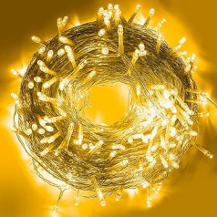 BLOOMWIN Fairy Lights Power Outdoor 50 m 300 LED Silti balts Fairy Lights Ziemassvētku eglīte ar kontaktdakšu āra iekštelpu 31 V āra Fairy Lights pret laikapstākļiem Balkona Dārza apgaismojums Ziemassvētku Kāzas