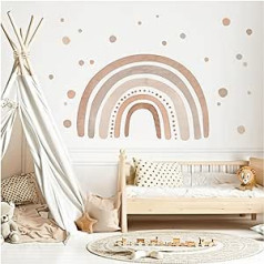 Little Deco DL5006-04 Sieninis lipdukas Vaikų Kambariui Boho Rainbow Dots Akvarelinis Sieninis Lipdukas Kūdikių Kambario Miegamojo Dekoracija