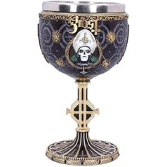 Nemesis Now Meliora Gold Goblet Ghost Papa Emeritus III sveķi ar nerūsējošo tēraudu B4886P9