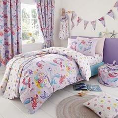 Happy Linen Company Girls Kids Reversable Mermaid Segas pārvalka komplekts Purpursarkans