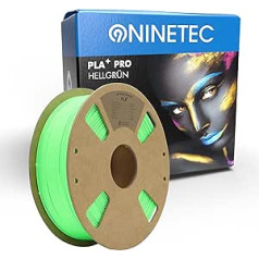 NINETEC BIO PLA+ kvēldiegs 1,75 mm PLA Plus 3D printera kvēldiegs 1 kg spoles izmēru precizitāte +/- 0,03 mm PLA+ FDM printera izejmateriāls PLA+ Pro gaiši zaļš