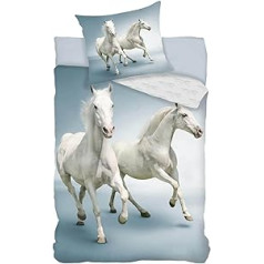 BrandMac Horse grozāms gultas veļas komplekts 135 x 200 cm 80 x 80 cm kokvilnas Girls Mold bērnu gultas veļa