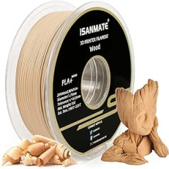 iSANMATE Filament 1.75 PLA+, Koka PLA+ Filament 3d Drucker Filament 1 kg Spule (20% Holzpulver+80% PLA+)