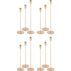 Candle Holders, Set of 12, 3 Tapered Tall Candle Holders, Gold Candle Holders, Fits 3/4 Inch Thick Candles, Modern Decor, Iron Candle Holders for Weddings, Candlelight Dinner, Centerpieces