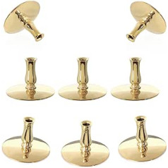 NKlaus 8 x Brass Candle Holders Gold Thin Altar Candles up to 6.7 mm Wedding 6731