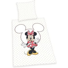 Herding Disney Minnie Mouse patalynės komplektas, pagalvės užvalkalas 80 x 80 cm, antklodės užvalkalas 135 x 200 cm, su lygiu užtrauktuku, medvilnė