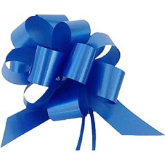 Self Adhesive Big Bow Blue 50pcs 5cm Ribbon Length 150cm Bow Diameter 16cm for Car Antenna Car Mirror Prom Wedding Party Festival