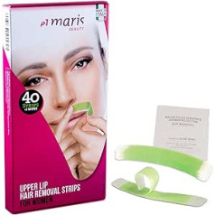 Elmaris Upper Lip Cold Wax Hair Removal Strips Low Irritation & Pain Free and Long Lasting Easy to Use | Upper Lips 20 Blister Packs = 40 Strips