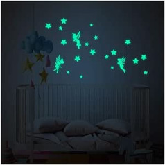 Šviečiantys lipdukai „Fairy and Stars“ – lipnūs fluorescenciniai ir šviečiantys – iki 5 valandų