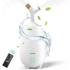 Humidifier Bedroom 5L Ultrasonic Humidifier Cooler Mist Ultrasonic Room Humidifier for Baby Plants Nursery Office with Essential Oil Diffuser and Remote Control, White