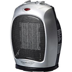 Amazon Basics - Oscillating Ceramic Auxiliary Heater 1500W with Adjustable Thermostat - Silver