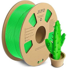 JAYO PLA+ kvēldiegs 1,75 mm, izturīgs PLA plus 3D printera kvēldiegs, izmēru precizitāte +/- 0,02 mm, kārtīgi uztīta kvēldiegs, 1,1 kg spole (2,42 mārciņas), PLA+ zaļš