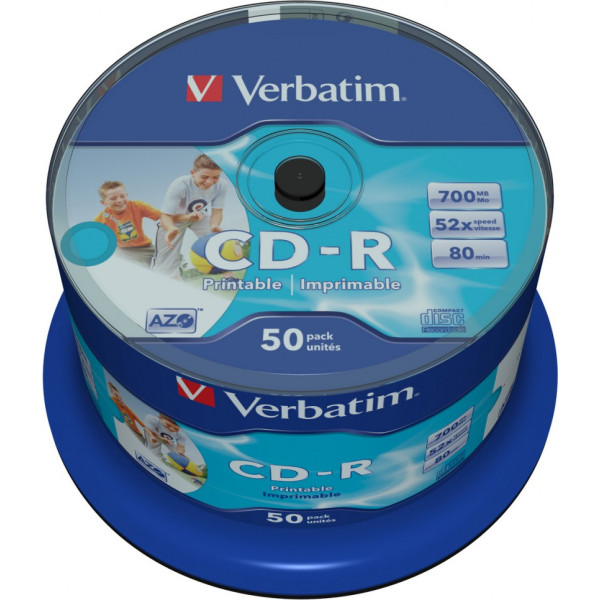 Cd-r 52x 700mb 50p cb drukājams 43438