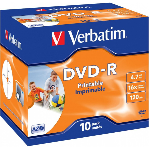 Dvd-r 16x 4.7gb 10p jc printable 43521