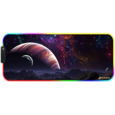 Dorriso RGB Gaming Mouse Mat Large XXL 900 x 400 x 3 mm Mouse Mats Desk Mat Waterproof Non-Slip Mat for Computer PC Professional Gamer Gaming Mouse Pads Star Clear Sky