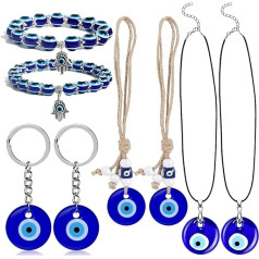 Sasibiyb 8 gabali Evil Eye Wall Hanging Turkish Blue Eye Evil Eye Amulet Wall Hanging Evil Eye Ornament Evil Eye Pendant Repel Evil Spirits to Decorate or Give Gifts, blue