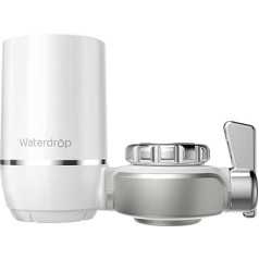 Waterdrop WD-FC-01 ūdens filtra krāns, krāna filtrs ar īpaši adsorbējošu materiālu, samazina hlora, svina, fluorīdu un citu vielu daudzumu, piemērots standarta krānam (iekļauts 1 filtrs)