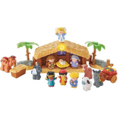 Fisher-Price J2404 Little People Ziemassvētku silītes dāvanu komplekts ar 12 figūriņām un 5 aksesuāriem no 12 mēnešiem