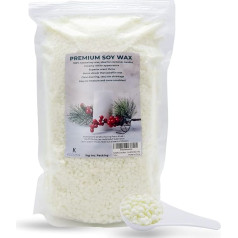 KOOLPUG Soy Wax for Candles, Soy Wax for Candles 2 kg/1 kg, Natural Candle Wax, Candle Wax for Watering, Candle Wax Soy, Wax for Candles, Soy Wax Candle, Make Your Own Candles (2 kg)