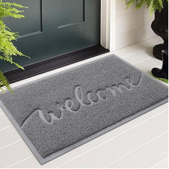 Homaxy Welcome Doormat, āra un iekštelpu, neslīdošs netīrumu ķērājs, mazgājams āra durvju paklājs priekšdurvīm, ieejas durvīm, dārzam (60 x 90 cm, 2. stils, pelēks)