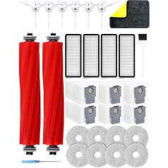 Yivy Aksesuāri Roborock Qrevo pro/Qrevo maxv piederumu komplekts, robota putekļsūcēja rezerves daļas ar 2 x galvenajām birstēm, 6 x putekļu maisiņi, 8 x mopu salvetes, 4 x filtri, 6 x sānu birstes, 1 x tīrīšanas komplekts